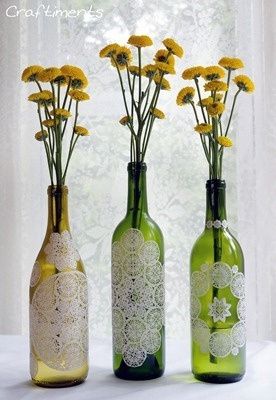 botella con encaje