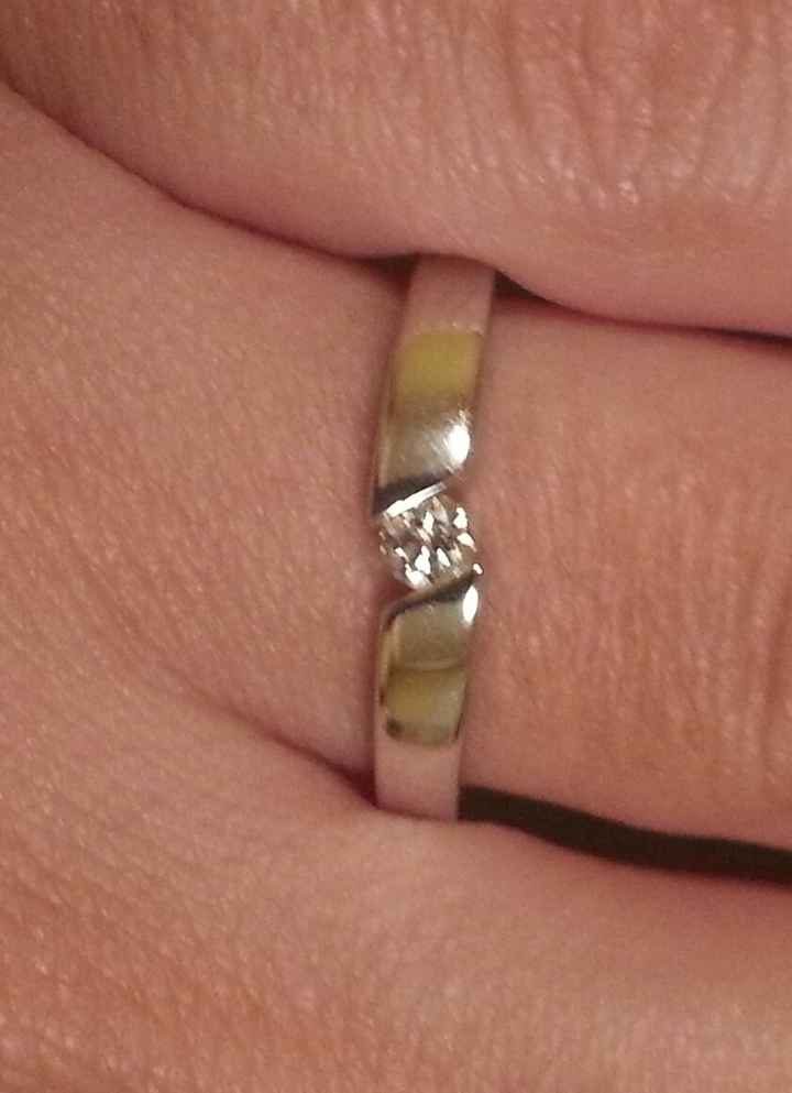 Anillo pedida: oro blanco con diamante
