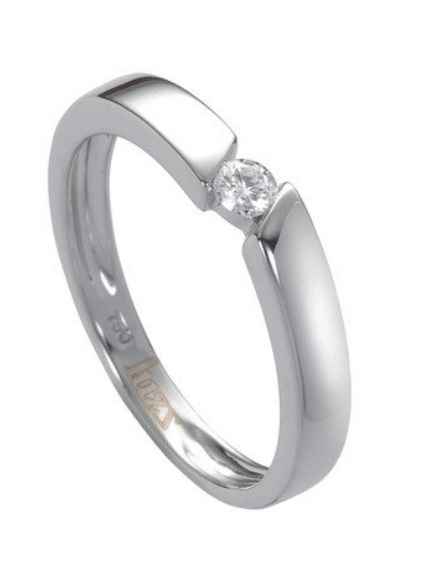 Anillo pedida: oro blanco con diamante