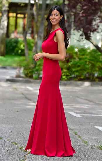 Vestido sencillo, rojo y largo de invitada! ¿ideas? - 1