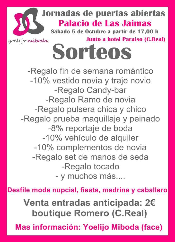 SORTEOS EN PUERTAS ABIERTAS PARA NOVIOS