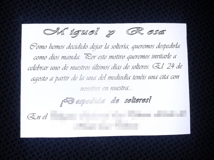 Invitacion despedida de solteros mixta....