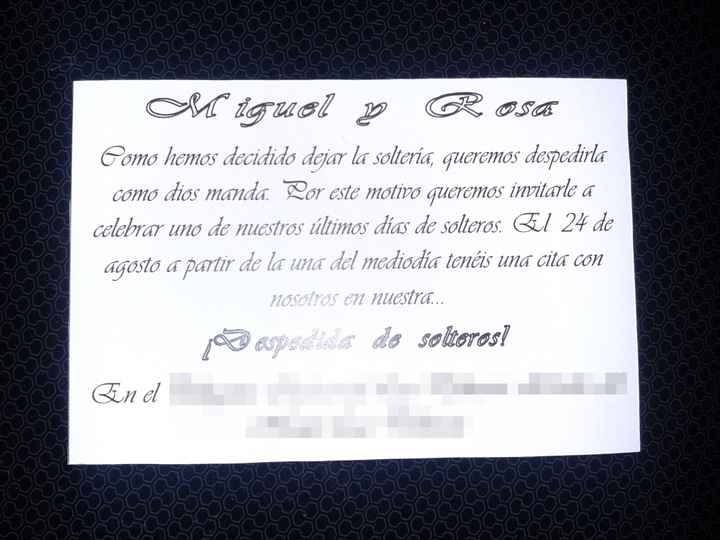 Invitacion despedida de solteros mixta....
