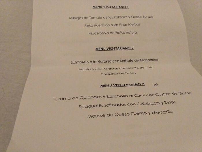 Menu vegetariano - 1