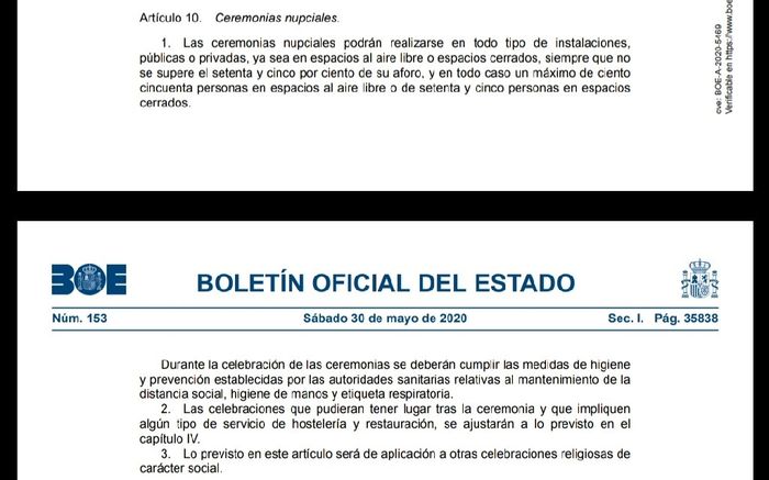 Bodas fase 3 Boletín Oficial del Estado 1