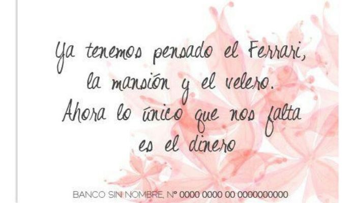 Frases originales para pedir dinero en la invitación - 2