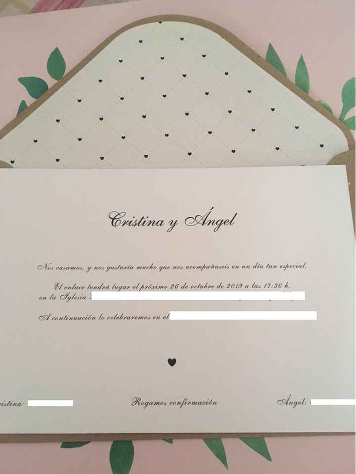 Tarjetón boda