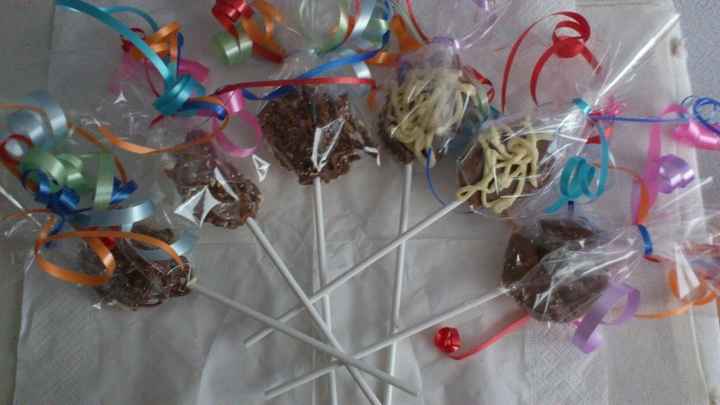 piruletas de chocolate