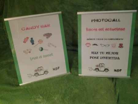 Cartel photocall y candy bar