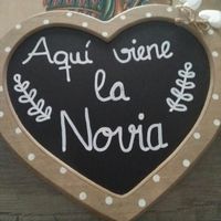  Pizarritas, cartelitos "aquí viene la novia" - 1