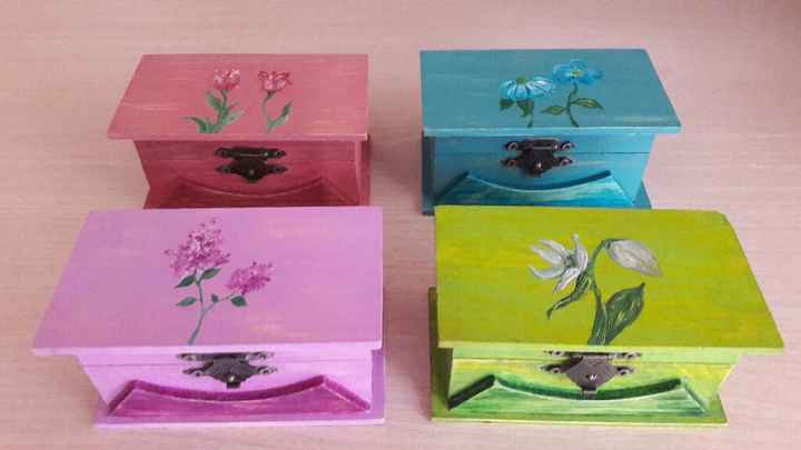 Cajas de maderas pintadas - 1