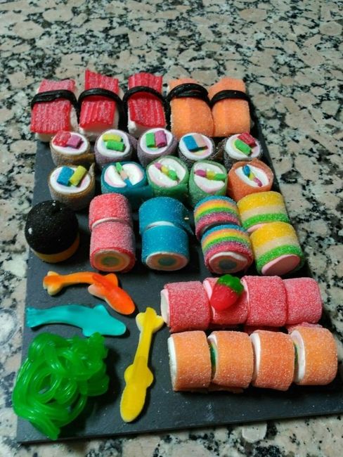 Cómo presentar las chuches en mesas dulces 3