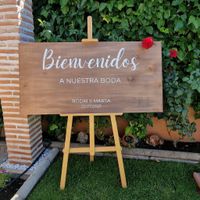 Cartel de bienvenida y botes decoración mesa - 1
