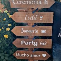 Cartel de bienvenida y botes decoración mesa - 1