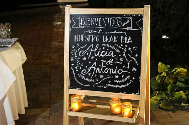 Pizarra bienvenida boda - 1