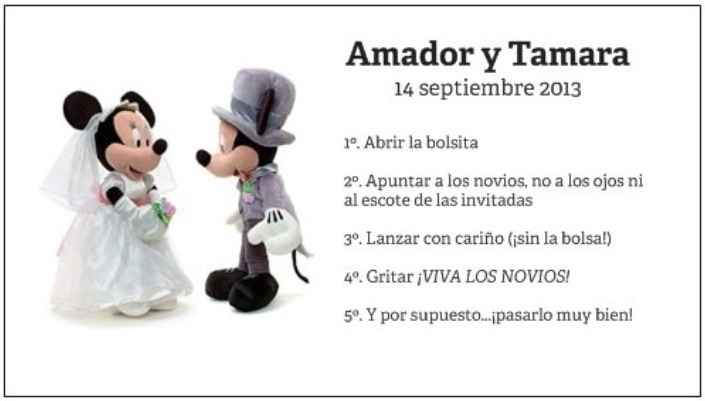 Nuestras tarjetas para el arroz