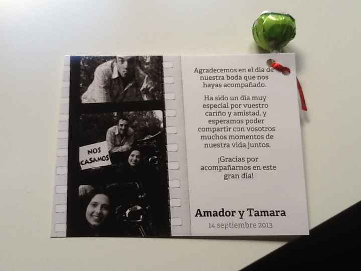 Tarjetas agradecimiento invitados 