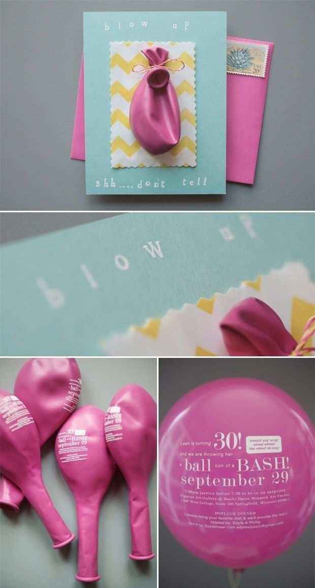 Invitación original globo