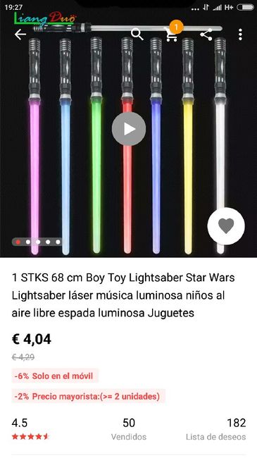sable Láser star wars 1