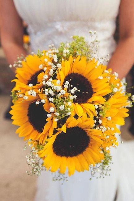 Ramo de novia con girasoles