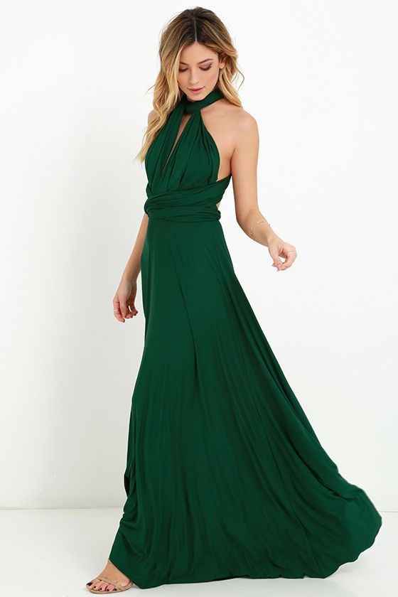 Vestido de invitada largo verde