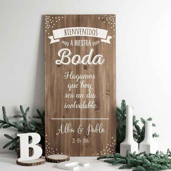 Cartel bienvenida boda