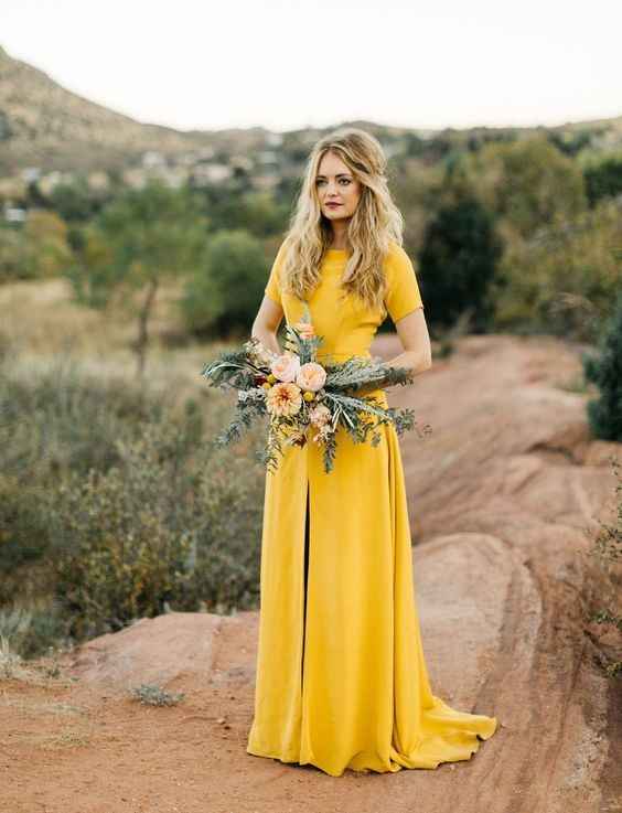 Vestido de novia amarillo