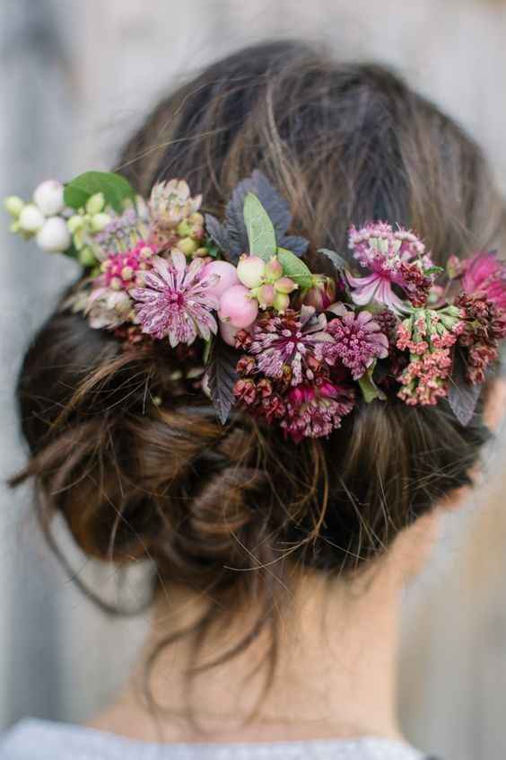 Corona de flores novia