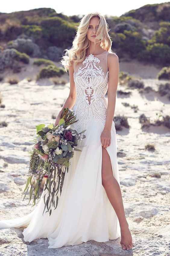 Vestido de novia efecto tatoo lace