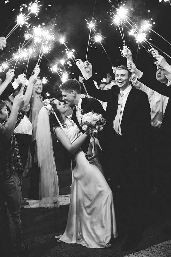 Foto en blanco y negro boda