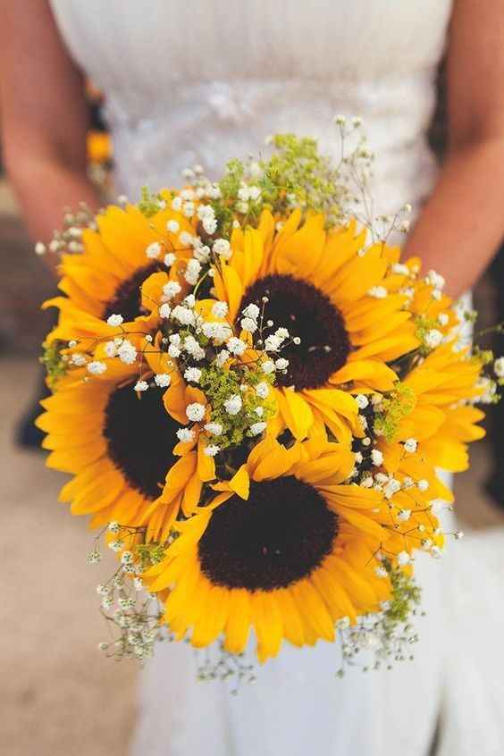Ramo de novia con girasoles