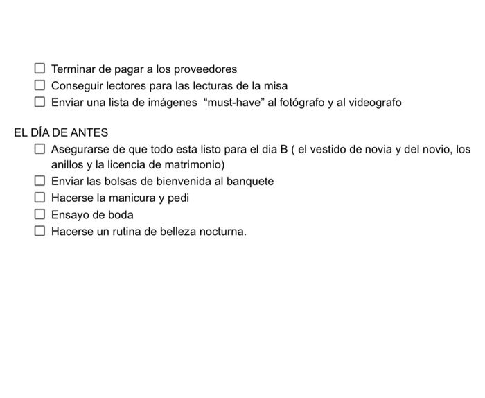 checklist en Español 3