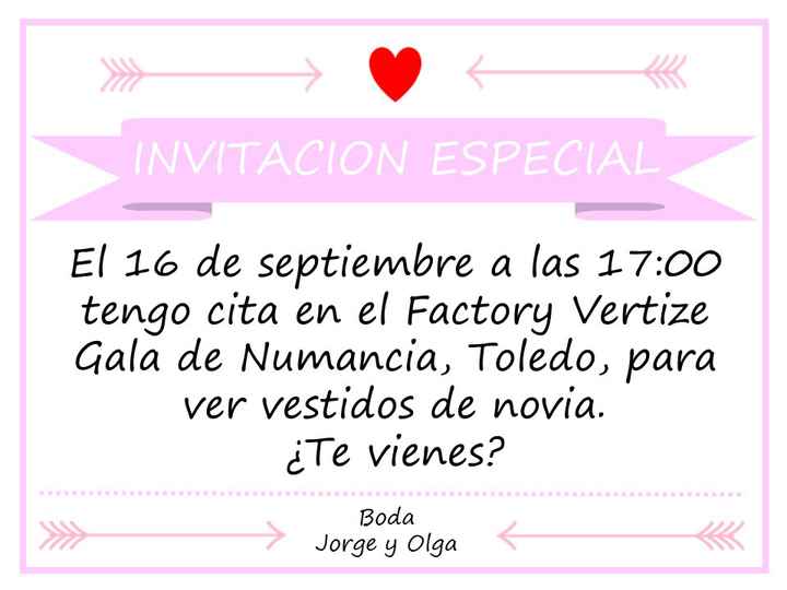  Invitación cita prueba vestido de novia - 1