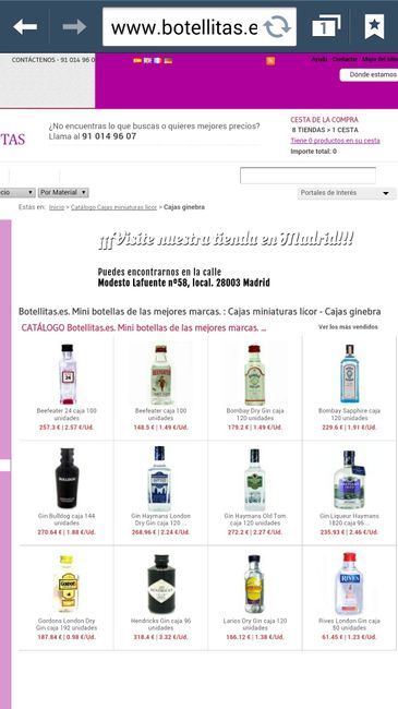 Mini botellas de Ginebra  - 1