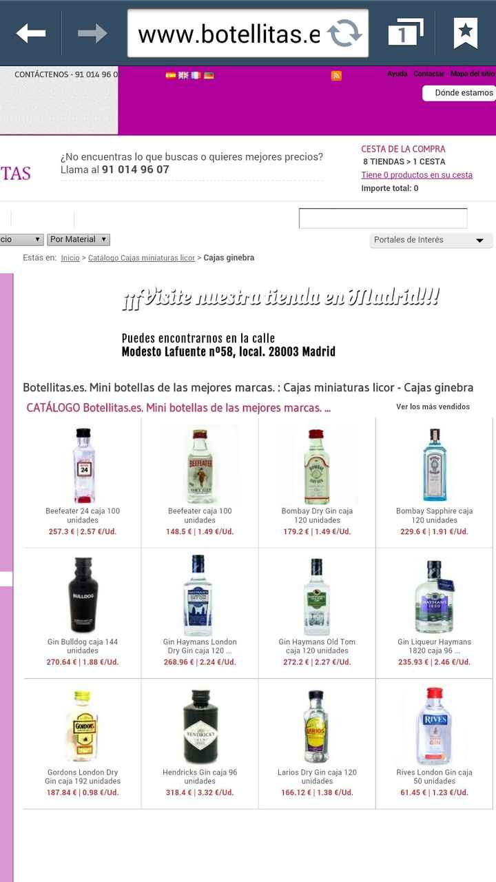 Mini botellas de Ginebra  - 1