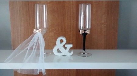 Copas para brindis - novio y novia DIY