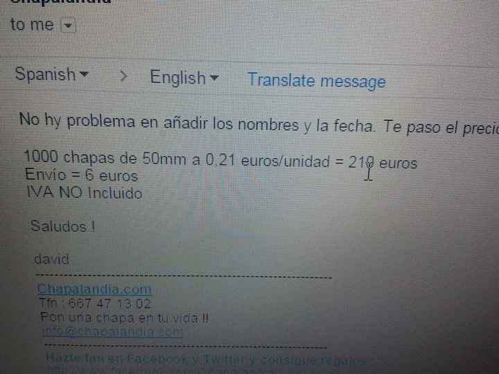 condiciones del pedido