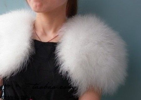 Chaqueta plumas avestruz