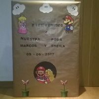 cartel bienvenida super mario
