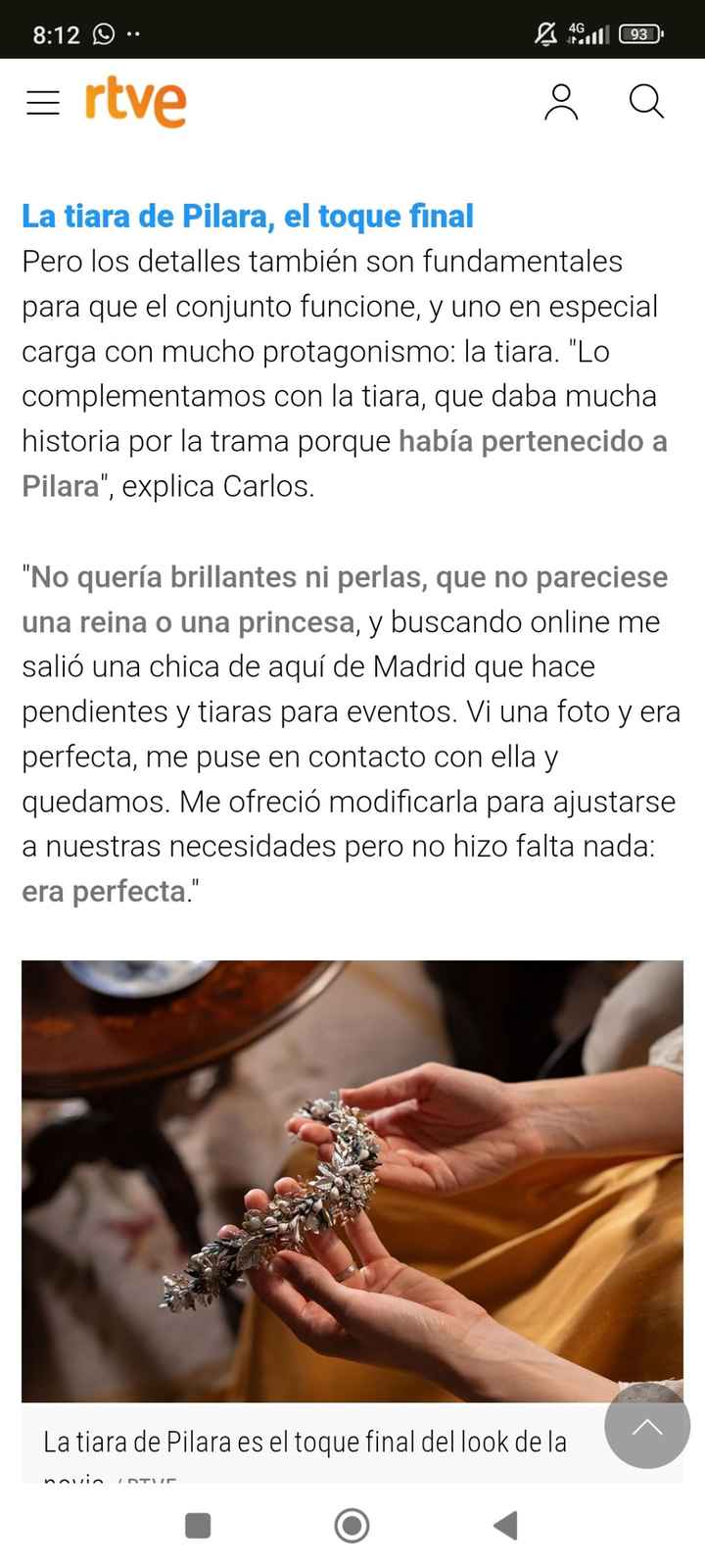 Tiara de novia de Adriana de Valle Salvaje - 1