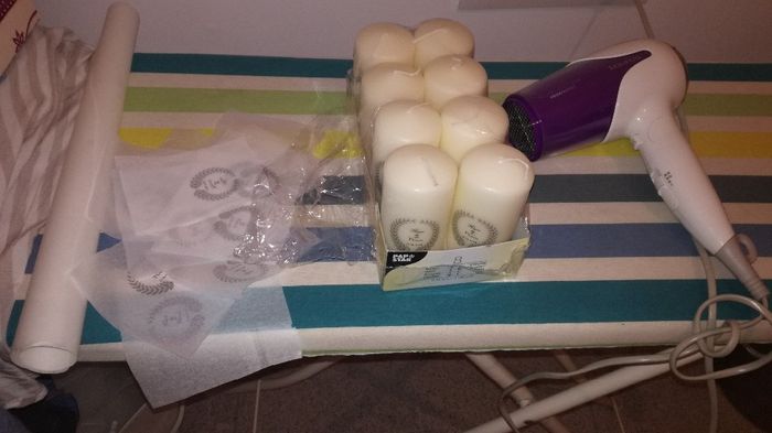 personalizando velitas para los centros