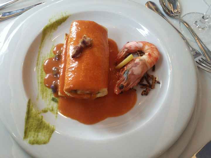 Bouclé de merluza con langostino