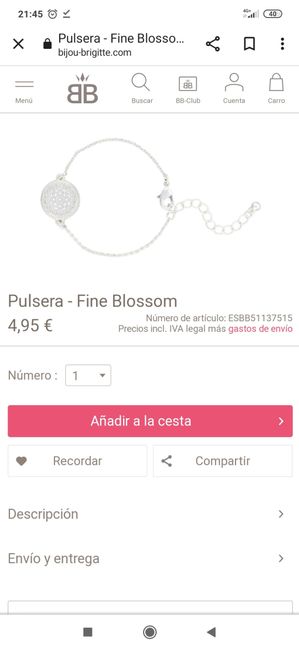 Pulseras de plata para damas de honor 2