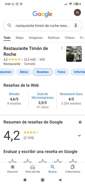 Información Restaurante Timón de Roche 1