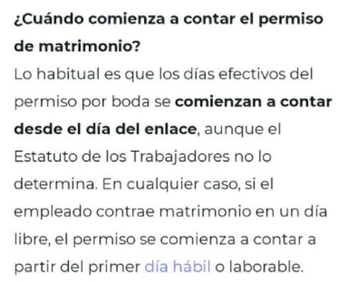 Dias correspondientes por la boda - 1