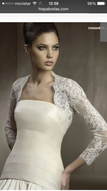 Mangas de tres cuartos en vestido de novia - 1