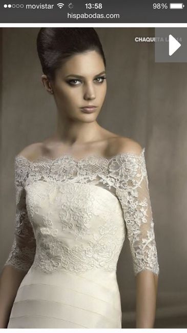 Mangas de tres cuartos en vestido de novia - 1