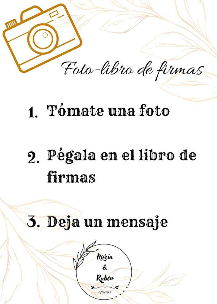 Cámara intacta o polaroid libro de firmas - 1