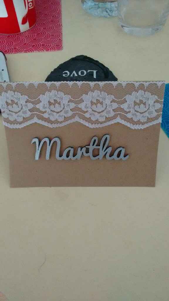 Detalle nombres para mesa invitados de madera - 1