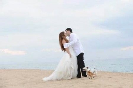 postboda en la playa
